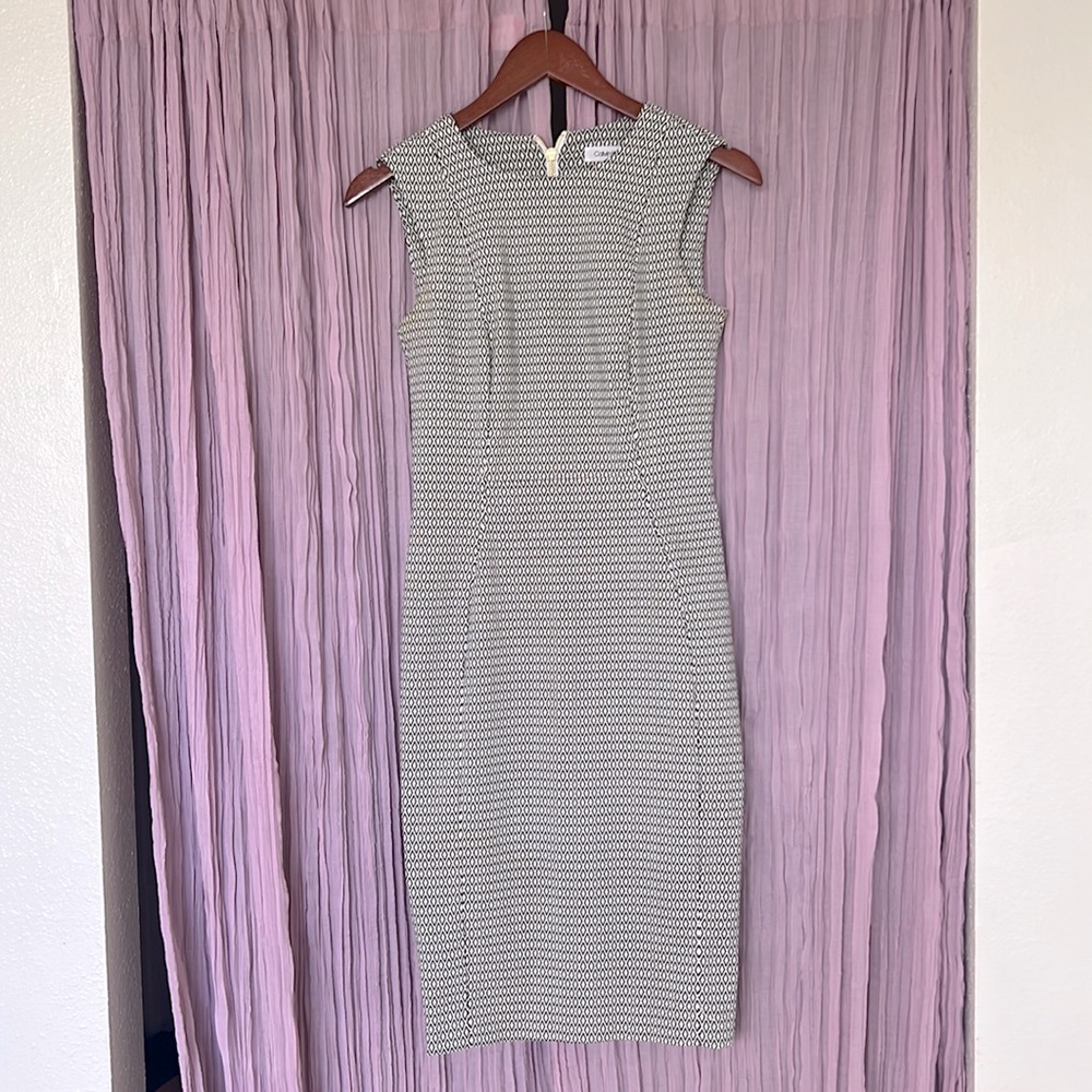 Black & White Calvin Klein Sheath Dress